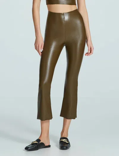 Commando Faux Leather Cropped Flare Leggings In Cadet In Blue
