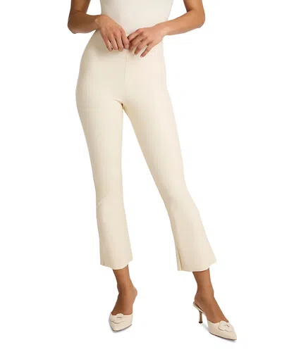 Commando Faux Leather Cropped Flare Leggings In Ivory