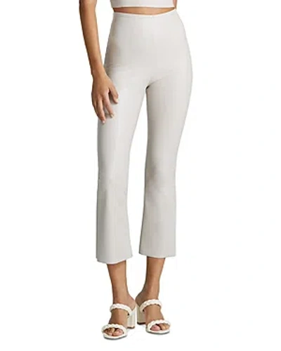 Commando Faux Leather Cropped Flare Leggings In Porcelain