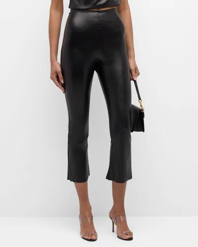 COMMANDO FAUX LEATHER CROPPED FLARE PANTS