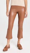Commando Faux Leather Cropped Flare Pants In Cocoa