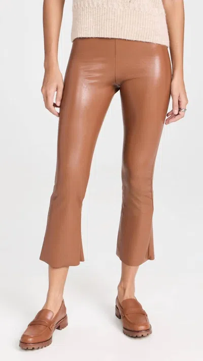 Commando Faux Leather Cropped Flare Pants In Cocoa