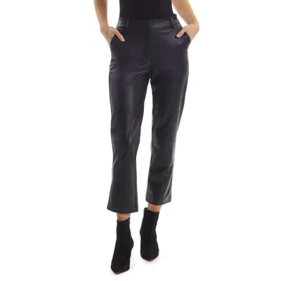 Commando Faux Leather Cropped Trousers In Black In Blue