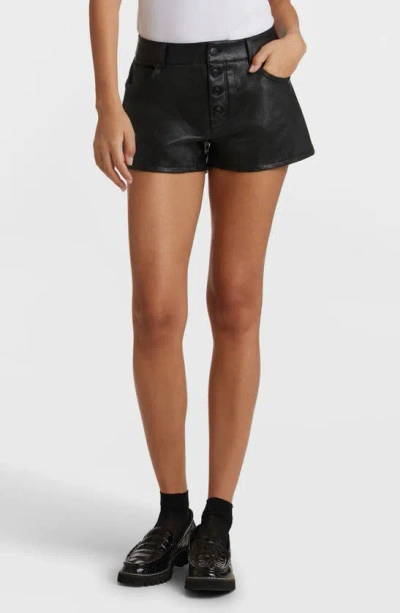 Commando Faux Leather Five-pocket Shorts In Black
