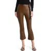 Commando Faux Leather Crop Flare Leggings In Cadet