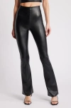 Commando Flared Mid-rise Faux-leather Leggings In Black