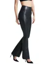Commando Flared Mid-rise Faux-leather Leggings In Black