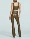 Commando Faux Leather Flares In Brown In Brown