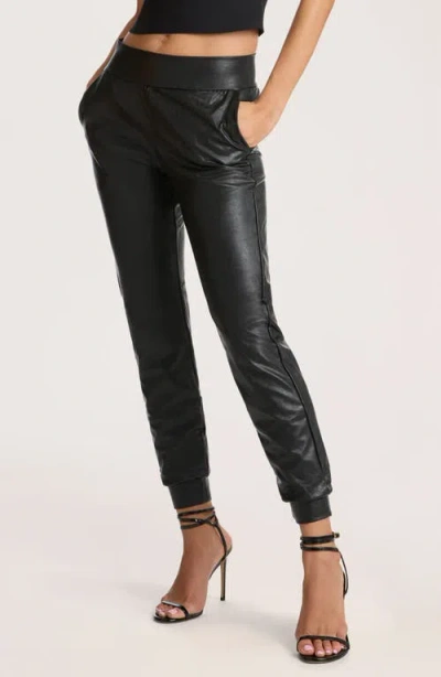 Commando Faux Leather Joggers In Black