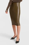 Commando Faux Leather Midi Skirt In Green