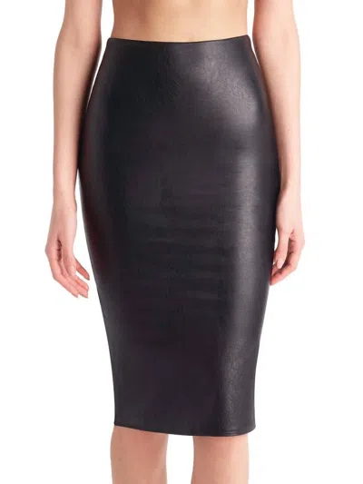 Commando Faux Leather Midi Skirt In Black