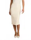 Commando Faux Leather Midi Skirt In Ivory In White