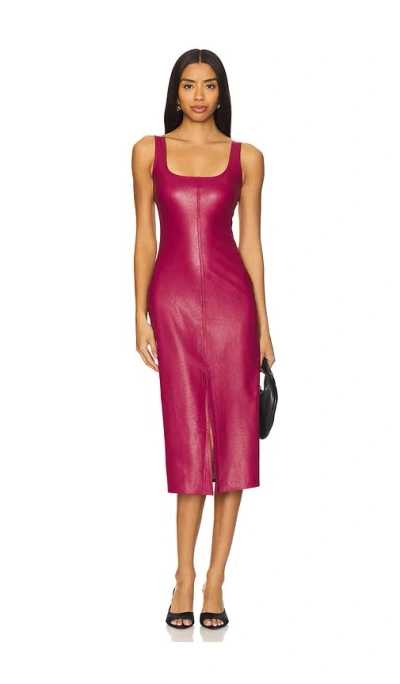 Commando Faux Leather Midi Tank Dress In Burgundy