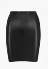 Commando Faux Leather Control Smoothing Mini Skirt In Black In Black