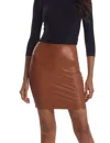 Commando Faux Leather Mini-skort In Cocoa In Brown
