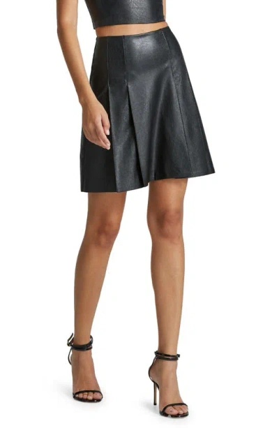 Commando Faux Leather Pleated Miniskirt In Black
