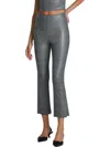 Commando Faux Leather Print Flare Pants In Glen Plaid In Multi