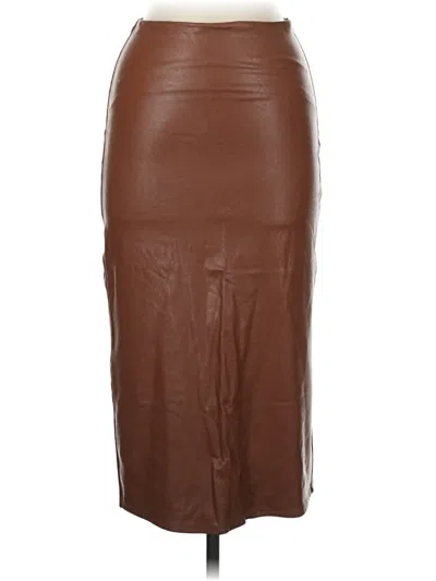 Pre-owned Commando Faux Leather Skirt In Brown