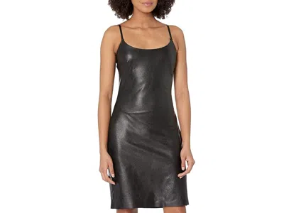 Commando Faux Leather Spaghetti Strap Dress Flt304 In Black