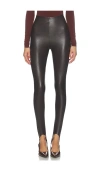 Commando Faux Leather Stirrup Legging In Brown