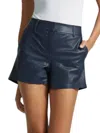 Commando Faux Leather Shorts In Blue