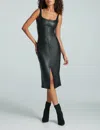Commando Faux Leather Midi Tank Dress In Black