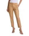 Commando Faux Leather Utility 7/8 Pants In Camel In Brown