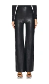 Commando Faux Leather Wide Leg Pant In 블랙