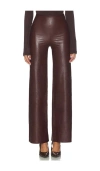Commando Faux Leather Wide Leg Pant In Burgundy