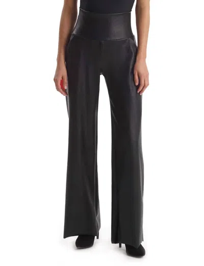 Commando Faux Leather Wide Leg Pant In Black