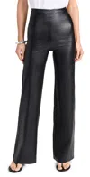 COMMANDO FAUX LEATHER WIDE LEG PANTS BLACK
