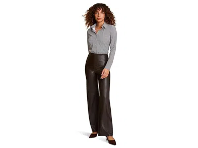 Commando Faux Leather Wide Leg Pants In Brown