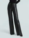 Commando Faux Leather Wide Leg Pants In Black In Black