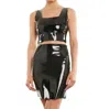 Commando Faux Patent Leather Crop Top In Black