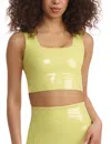 Commando Patent Faux Leather Crop Top In Multi