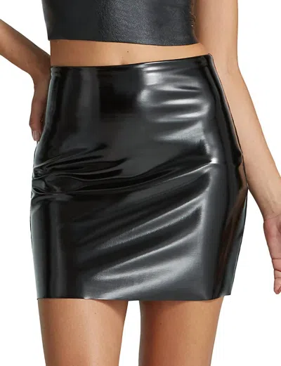 Commando Faux Patent Leather Micro-mini Skirt In Black