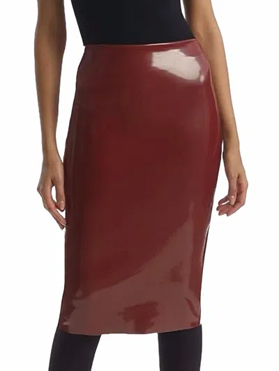 Commando Faux Patent Leather Midi Skirt In Sienna In Gold