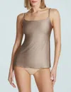 COMMANDO FAUX SILK CAMI IN UMBER