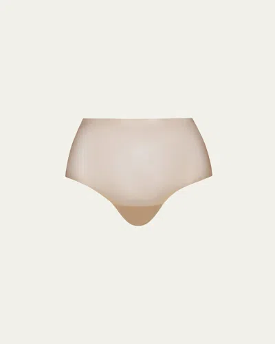 Commando Featherlight Control High-rise Smoothing Thong In Beige