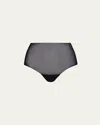 Commando Featherlight Control High-rise Smoothing Thong In Blk-black