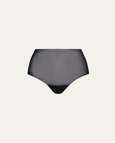 Commando Featherlight Control High-rise Smoothing Thong In Black Black