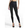 Commando Fleece Lined Opaque Footless Tights In Black