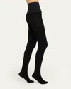 Commando Fleece Lined Opaque Footless Tights In Black