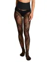 Commando Floral Net Tights In Black