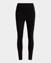 Commando High-rise Cropped Italian Cotton Leggings In Black