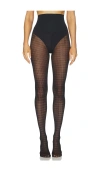 Commando Houndstooth Sheer Tights In Black