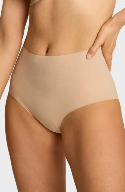 Commando Invisible Rib One Size High Rise Bikini In Brown
