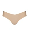 Commando Invisible Rib One Size Thong In Beige