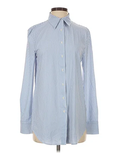 Pre-owned Commando Long Sleeve Button Down Shirt In Blue