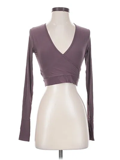 Pre-owned Commando Long Sleeve Top Purple Sweetheart Neckline Tops